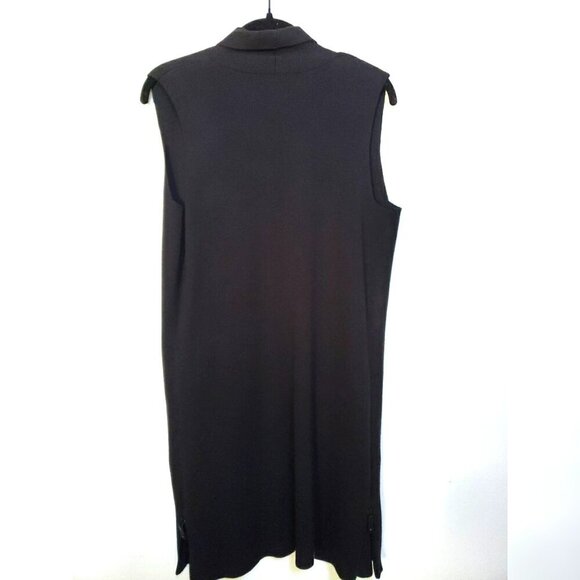 Nanette Lepore Long Black Sleeveless Knit Cardigan Vest Women's Sz M - Picture 3 of 6